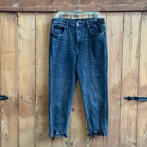 Dear John STELLA SUPER HIGH RISE CROPPED SLIM CULVER JEANS DETAILED HEM